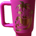 Fuchsia 40 ounce Tumbler with Straw